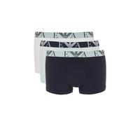 Emporio Armani Stretch Cotton Bold Monogram 3-Pack Trunk, White/Marine/Mint, S (Lot de 3) Homme