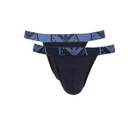Emporio Armani Men's (Vuoto) Bold Monogram 2pack Jockstrap, Marine/Marine, XL