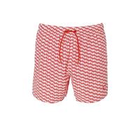 EMPORIO ARMANI Mid Boxer Maillot de Bain, Blanc/Rouge COM, Large Homme