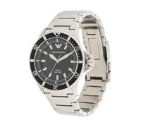 Emporio Armani Montre à affichage analogique 'WORLD EXPLORER' noir / argent, Taille One Size