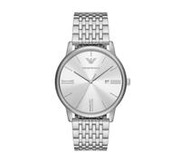Emporio Armani Montre à trois aiguilles avec date, en acier inoxydable, pour homme, AR11599