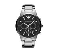 Emporio Armani Montre Homme AR2434 - Chronographe quartz, boîtier 43 mm, acier inoxydable argenté