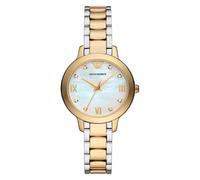 Emporio Armani - Montre bracelet bicolore en acier inoxydable - Femme - Accessoires - Jaune - Taille: ONE Size