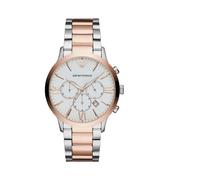 Emporio Armani - Montre Chronographe Argent et Bronze - Homme - Accessoires - Gris - Taille: ONE Size