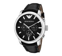 Emporio Armani Montre Chronographe Hommes Bracelet Cuir Noir Cadran AR0431