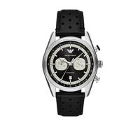 Emporio Armani Montre chronographe pour homme en cuir noir (modèle : AR11635), noir