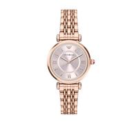 Emporio Armani Montre en Acier Inoxydable avec Deux Aiguilles en Ton Or Rose