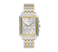 Emporio Armani Montre en Acier Inoxydable Bicolore avec chronographe