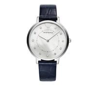 Emporio Armani Montre pour femme, mouvement à deux aiguilles, boîtier en acier inoxydable de 32 mm avec bracelet en cuir, AR11095