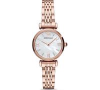 Emporio Armani Montre pour femme, mouvement à deux aiguilles, boîtier en acier inoxydable or rose de 28 mm avec bracelet en acier inoxydable, AR11316