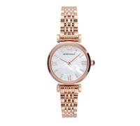 Emporio Armani Montre pour femme, mouvement à deux aiguilles, boîtier en acier inoxydable or rose de 28 mm avec bracelet en acier inoxydable, AR11316