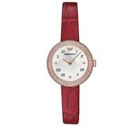 Emporio Armani Montre pour femme, mouvement à deux aiguilles, boîtier en acier inoxydable or rose de 30 mm avec bracelet en cuir, AR11357