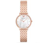 Emporio Armani Montre pour femme, mouvement à deux aiguilles, boîtier en acier inoxydable or rose de 32 mm avec bracelet en acier inoxydable, AR11006