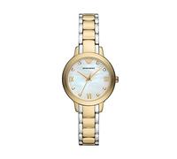 Emporio Armani Montre pour Femmes, 32mm Quartz Ton Or Mouvement à Trois Aiguilles et Bracelet en Acier Inoxydable