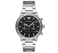 Emporio Armani Montre pour homme, mouvement chronographe à quartz, boîtier en acier inoxydable de 43 mm avec bracelet en acier inoxydable, AR11241