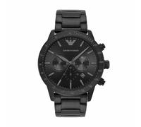 Emporio Armani Montre pour homme, mouvement chronographe à quartz, boîtier en acier inoxydable noir de 43 mm avec bracelet en acier inoxydable, AR11242