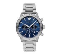 Emporio Armani Montre pour homme, mouvement chronographe, boîtier en acier inoxydable de 43 mm avec bracelet en acier inoxydable, AR11306