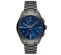 Emporio Armani Montre pour homme, mouvement chronographe, boîtier en acier inoxydable de 43 mm avec bracelet en acier inoxydable, AR11481