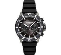 Emporio Armani Montre pour Homme, Mouvement Chronographe, Boîtier en Acier Inoxydable de 43 mm avec Bracelet en Silicone, AR11515