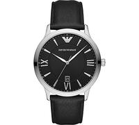 Montre Emporio Armani En Cuir Noir Noir