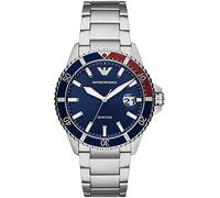 Emporio Armani Montre pour homme, mouvement date à trois aiguilles, boîtier en acier inoxydable de 42 mm avec bracelet en acier inoxydable, AR11339