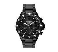 Emporio Armani Montre pour homme, mouvement quartz/chrono, boîtier de 43 mm, bracelet en céramique AR70009
