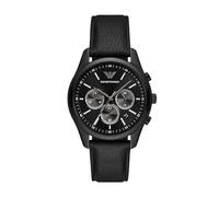 Emporio Armani Montre pour hommes, Mouvement chronographe à quartz et boîtier de 41mm avec bracelet en acier inoxydable ou en cuir