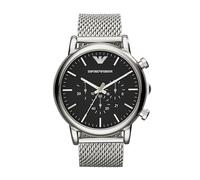 Emporio Armani Montre pour hommes, mouvement chronographe à quartz et boîtier de 46 mm avec bracelet en acier inoxydable