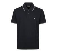 Emporio Armani - Polo Manches Courtes Micro Eagle Logo Coupe Ajustée - Homme - Tops - Bleu - Taille: M