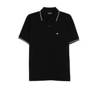 Emporio Armani - Polo slim fit en piqué stretch avec micro aigle - Homme - Tops - Noir - Taille: M