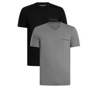 Emporio Armani Pour des hommes Lot de 2 t-shirts lounge à encolure en V, Multico