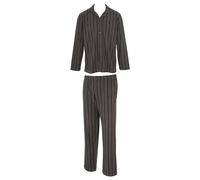 Emporio Armani Printed Brushed Fabric Long Pajamas Ensemble Pyjama, Stampa Riga, M pour des Hommes