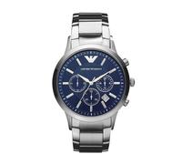 Emporio Armani Renato AR2448 - Mouvement Quartz - Affichage Chronographe - Argent et Cadran Bleu - Homme