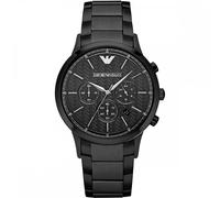 Emporio Armani Montre homme Renato AR2485 – Chrono quartz, boîtier inox noir 43mm, bracelet inox