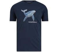 EMPORIO ARMANI Round-Neck T-Shirt, Baleine imprimée Bleue, M Homme