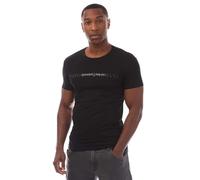 Emporio Armani Rubber Pixel Logo Crew Neck T-Shirt, Noir, XL Hommes