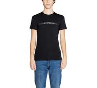 Emporio Armani Rubber Pixel Logo Crew Neck T-Shirt, Noir, XL Hommes