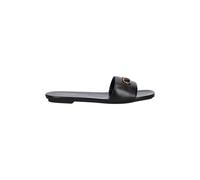 Emporio Armani - Sandales en cuir Nappa avec plaque aigle - Femme - Chaussures - Noir - Taille: 36 EU