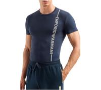 Emporio Armani Shirt à col Rond pour Homme avec Logo latéral, Marine