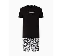 EMPORIO ARMANI Short Pajamas Ensemble de Pijama, Noir/imprimé EA Noir, L Homme