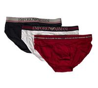 Emporio Armani Slip Homme Pack 3 pièces Slip élastique sous-vêtement Coton Stretch Article 111734 2F723 Brief, 17236 Marine/Ciliegia/Bianco, S