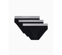Emporio Armani Shiny Logoband Pack 3-Pack Brief Slips, Noir, XL Homme