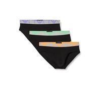 EMPORIO ARMANI Stretch Cotton Bold Monogram 3-Pack Brief, Black/Black/Black, M (Lot de 3) Homme