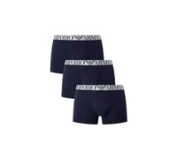 Emporio Armani Stretch Cotton Shiny Logoband 3-Pack Trunk, Marine/Marine/Marine, S (Lot de 3) Homme