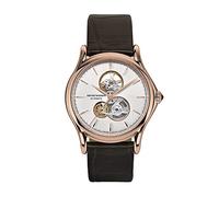 Emporio Armani Swiss Montre pour homme, mouvement automatique, boîtier en acier inoxydable or rose de 42 mm avec bracelet en alligator, ARS3401