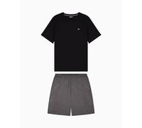 EMPORIO ARMANI T-Shirt à Motif pour Homme + Short Pyjama Noir L