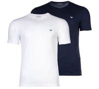Emporio Armani T-Shirt bleu / blanc, Taille XXL
