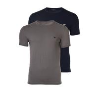 Emporio Armani T-Shirt bleu marine / taupe / noir / blanc, Taille XL