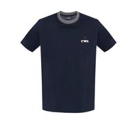 Emporio Armani - T-shirt en piqué ASV avec broderie EA super-gaufrée - Homme - Tops - Bleu - Taille: 2XL