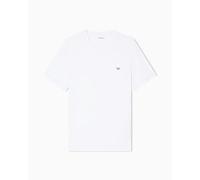 Emporio Armani T-Shirt Homme Essential Coton Col Rond Blanc L Ajusté, Blanc, L